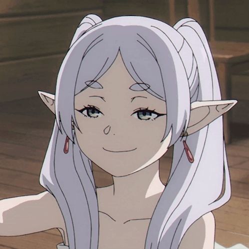 a drawing of a girl with white hair and ears