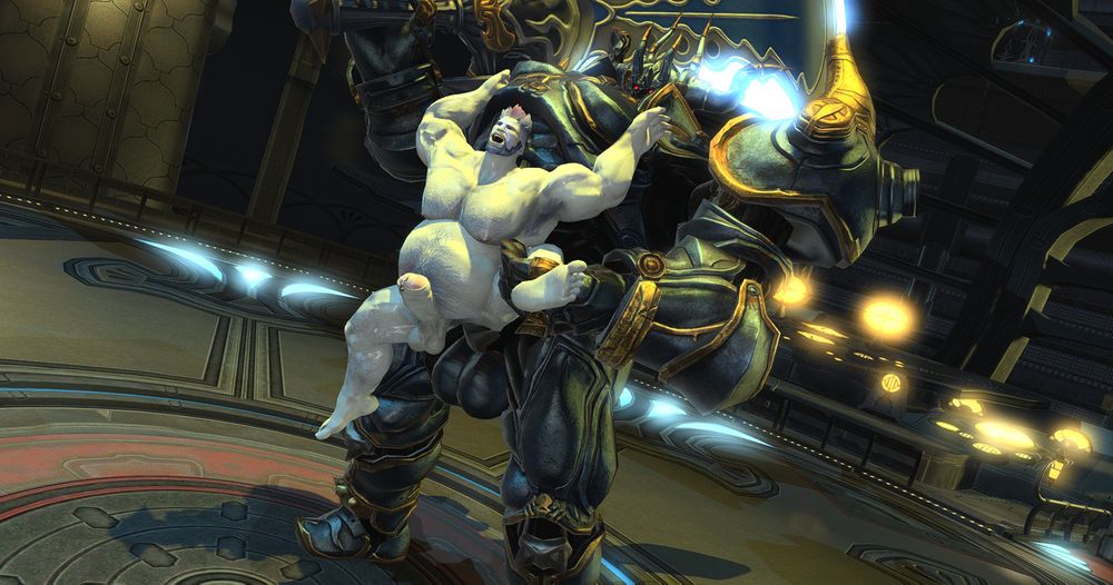 Guessing strapped to the chest of a Colossus, impaled with a sizeable, jiggly belly, being fucked continuously on loop by the automaton.