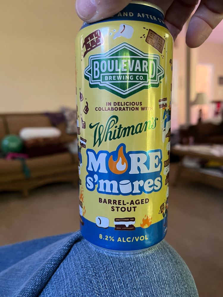 Beer can: Boulevard Brewing, More S’mores, barrel aged stout, 8.2 ABV