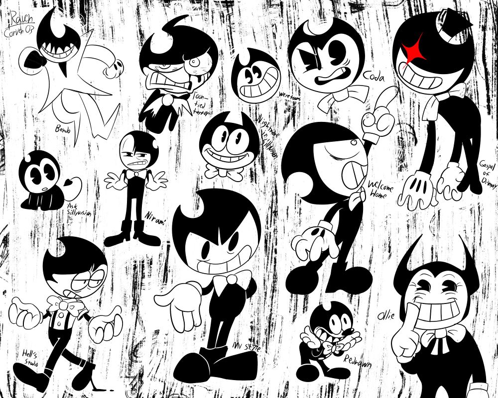 Bendo, Ask Sillyvision, Toon-tied Terror, Weretoons, Coda, Gospel of Dismay, Welcome Home, Redrawn, Hell's Studio, Ollie, Nightmare in Sillyvision, Nirami, and my personal style.