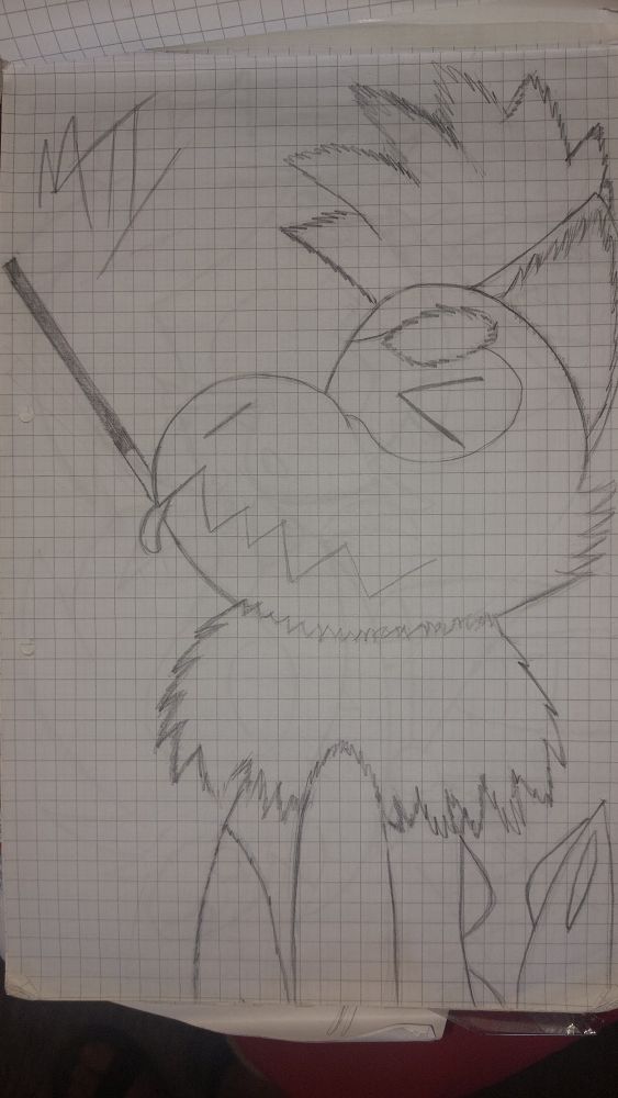 The fursona is trying to eat a Pocky.

No color