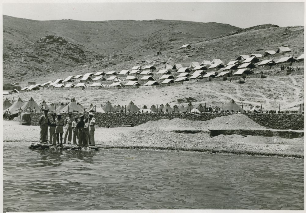 Gyaros Island of Exile - Penitentiary camp nr.1 seen from the sea, bay 1 - ICRC V-P-HIST-E-05803.JPG 13.06.1948