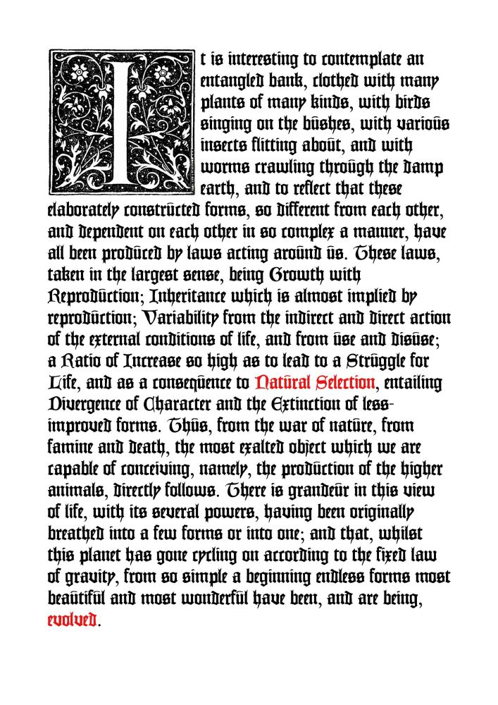 The final passage of The Origin of Species.