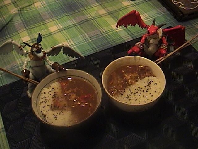Shiron and greedo eat curry