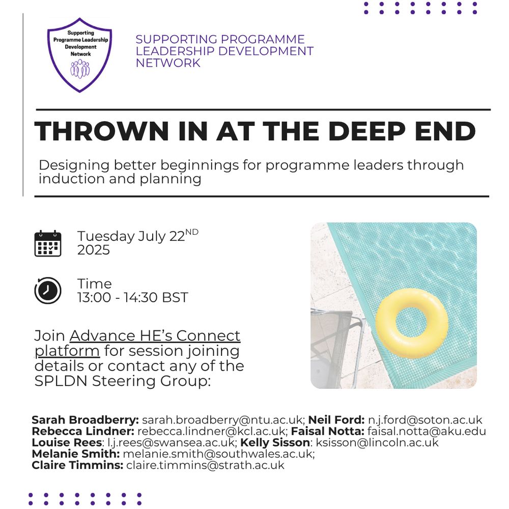 Rubber swim ring next to a pool.  Text providing details of the workshop