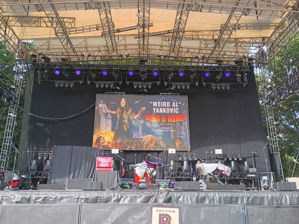 Concert stage for Weird Al Yankovic's Bigger & Weirder 2025 Tour.