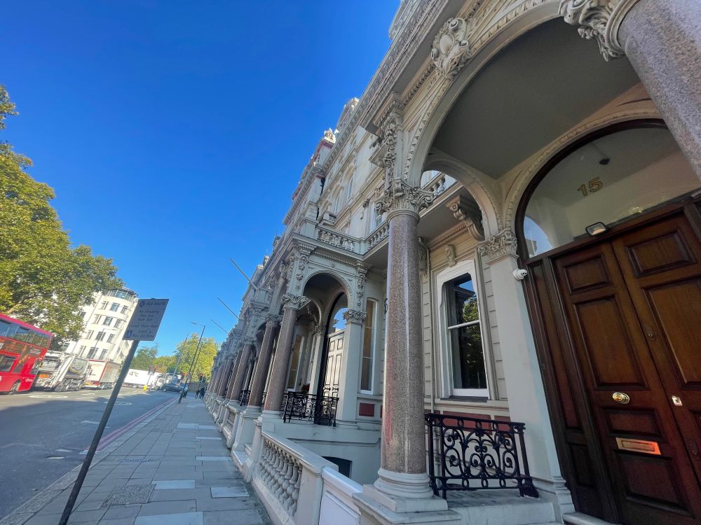 Handsome old office buildings, mostly unoccupied 