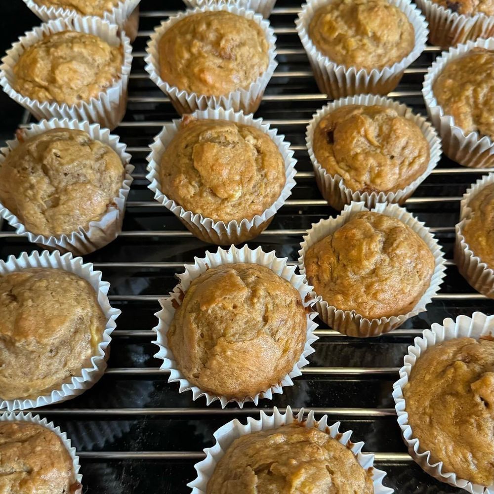 Pumpkin muffins, cooling on a rack