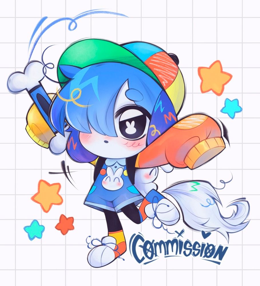Small happy puppy holding a bone crayon 