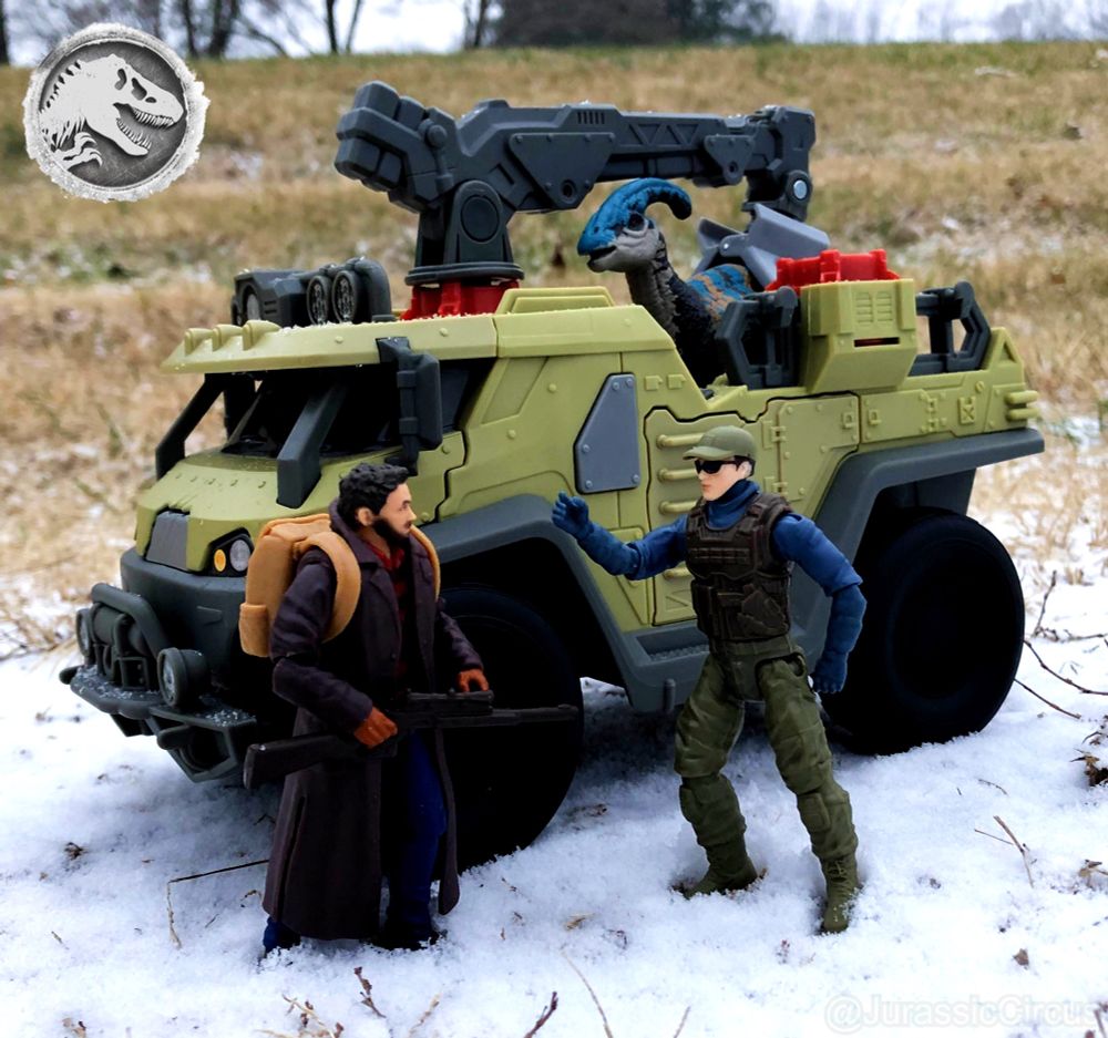 Photo Title: In Your Hands

Jurassic World toy photography, Owen Grady converses with a mercenary about how to take the wild Parasaurolophus that they’ve retrieved to safety