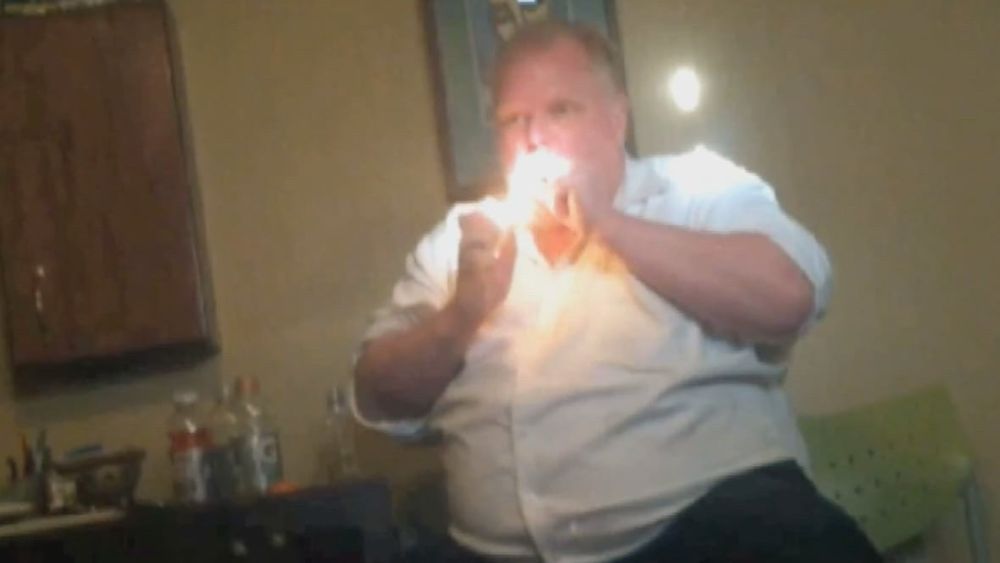 The best mayor Toronto’s ever had, enjoying time with a journalist (he is hitting the crack pipe)