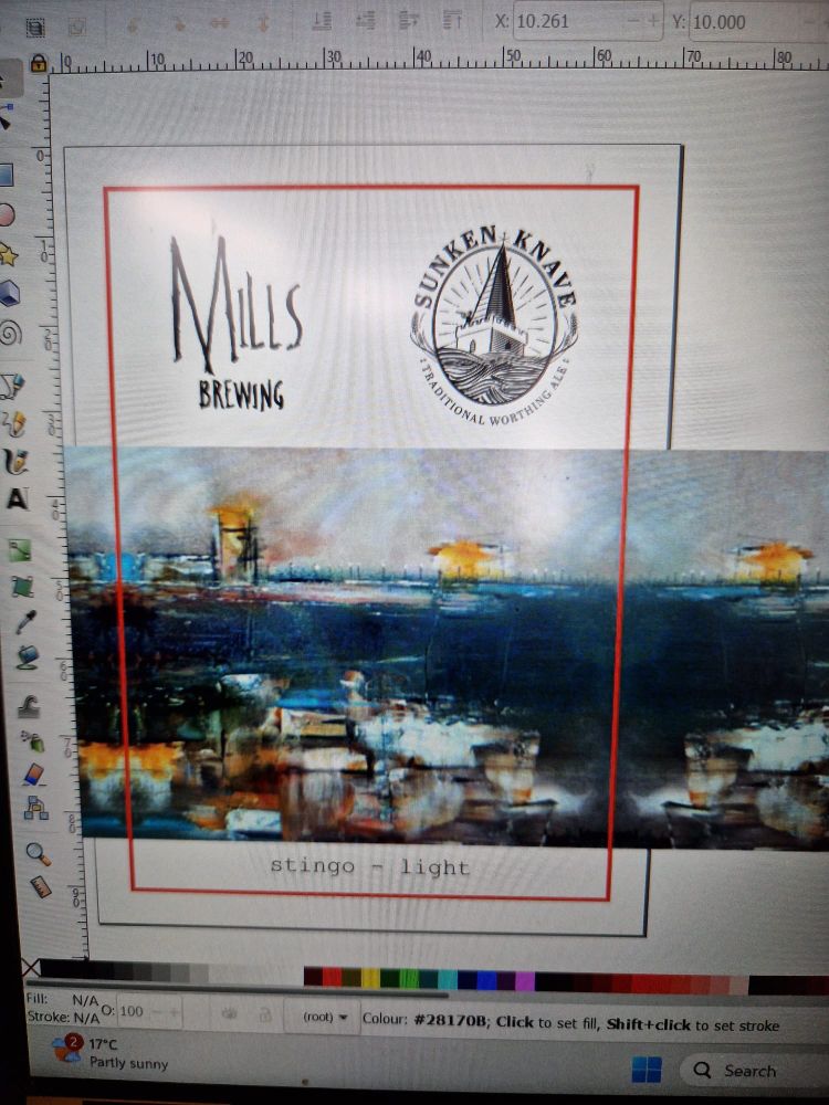 Photo of a computer screen showing the label of Stingo. 