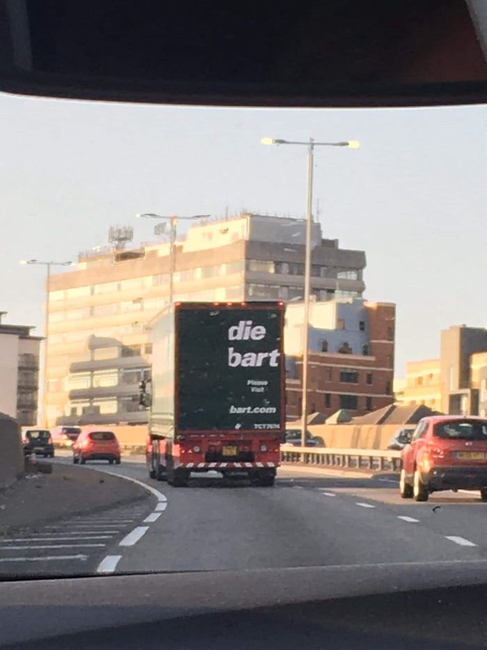 Eddie Stobart truck with letters missing .. it’s says Die Bart 