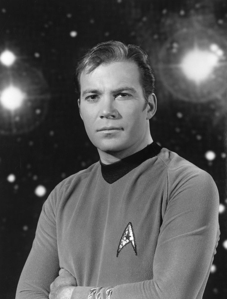 Star Trek publicity photo showing William Shatner as Captain James T. Kirk.