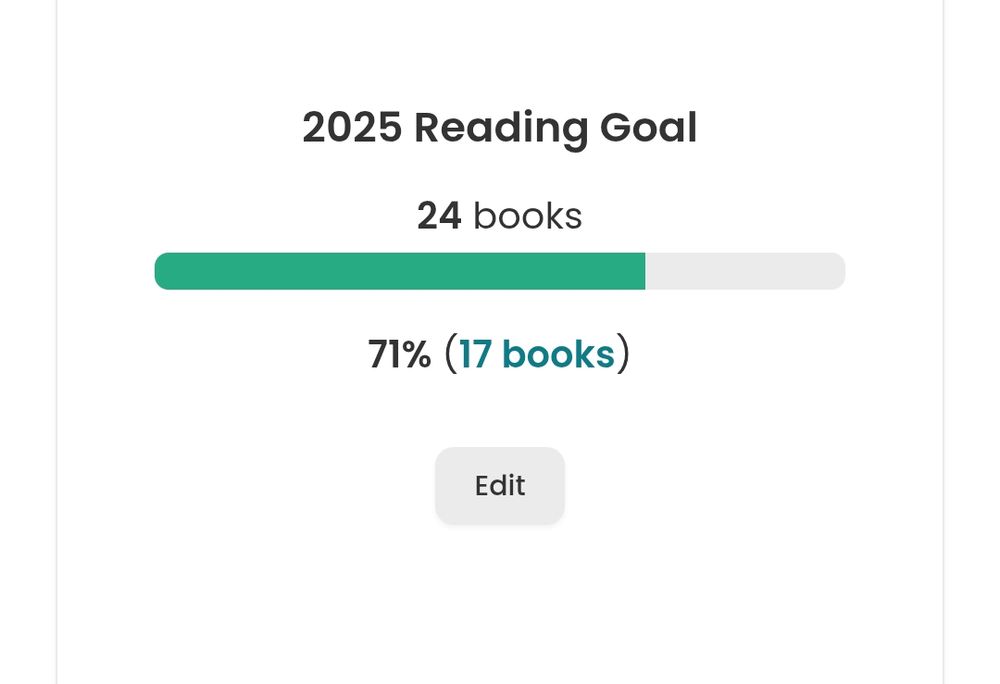 17 out of 24 books read for 2025