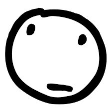 Logo do Kumon, um desenho simples do rosto de um menino feito só com um círculo (rosto), uma linha (boca) e dois pontos (olhos)