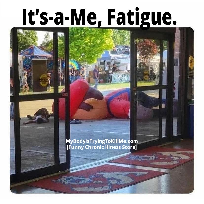 It's-a-Me, Fatigue [pic of a huge Mario float fallen on his face]