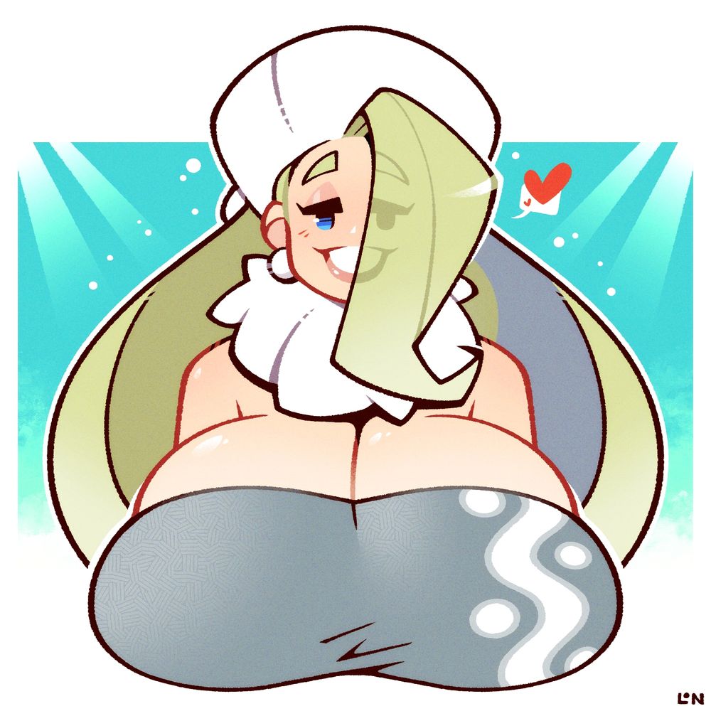 Melony from Pokemon Shield, wearing a simple top based on her original outfit