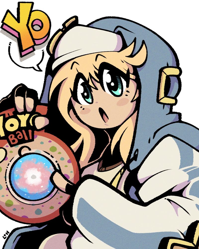Bridget from Guilty Gear holding up a super cool YoYo Ball