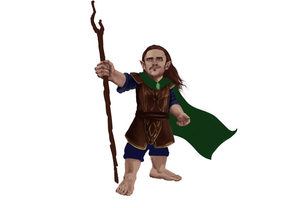 WIP of a character design for a gnome Druid 