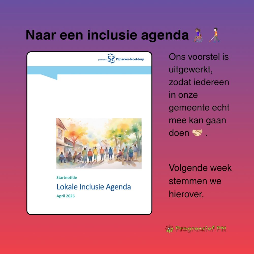 Voorzijde van de lokale Inclusie Agenda in Pijnacker - Nootdorp 