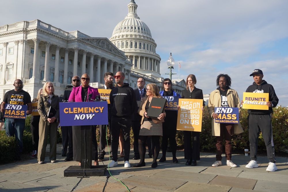 Rep. Ayanna Pressley joins colleagues & advocates at a press conference on Capitol Hill.