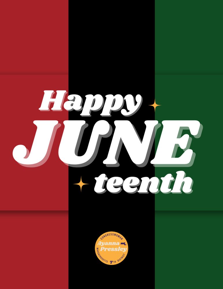 A graphic that reads: Happy Juneteenth.