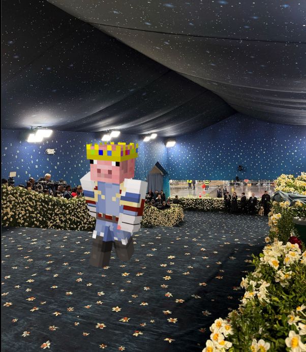 Technoblade dressed in antarctic empire skin at the 2025 met gala