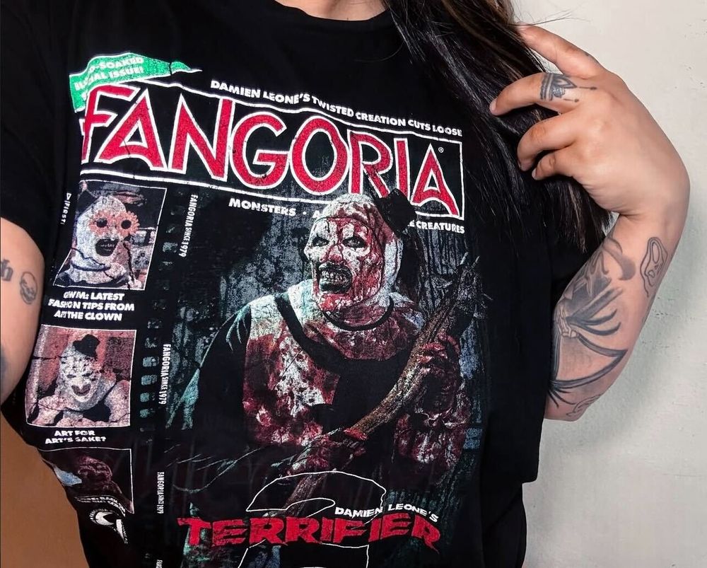 Fango Fan in our TERRIFIER 2 Cover T-Shirt 