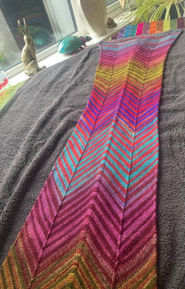 Colourful knitted scarf 