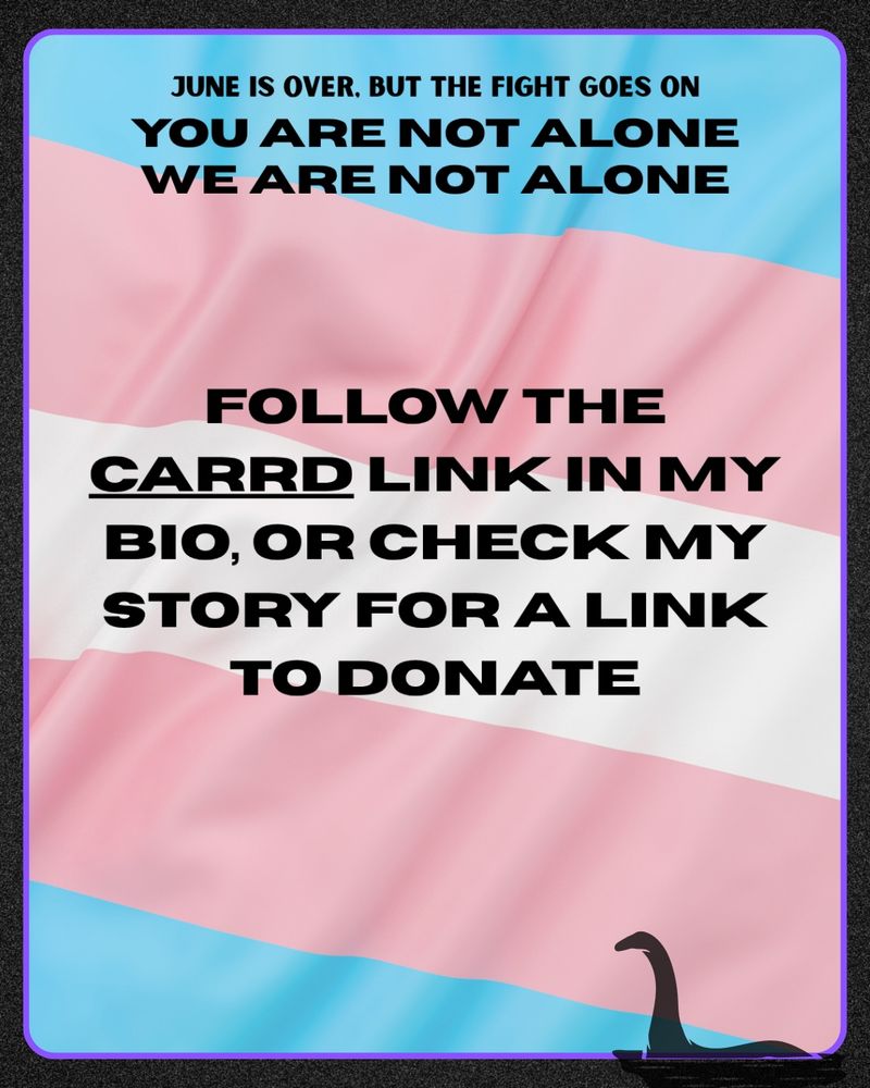 Fundraiser call for lambda legal to support queer legal battles directing people to follow the carrd link to donate