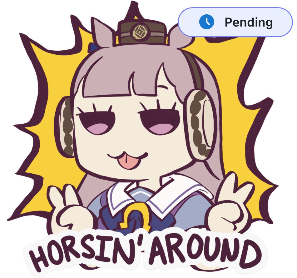 Horsin’ around goldship sticker