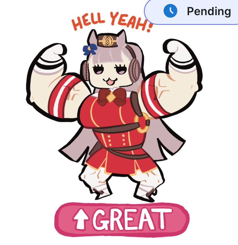 Goldship sticker design where she is hella swol.