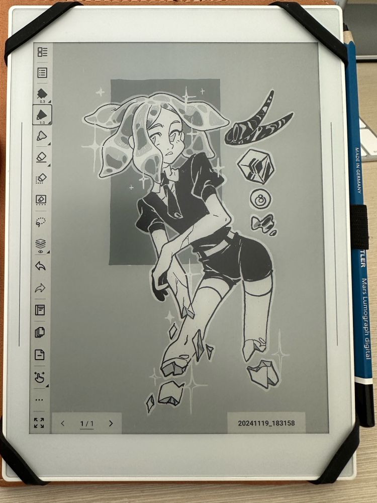 Phos from houseki no kuni drawn on supernote