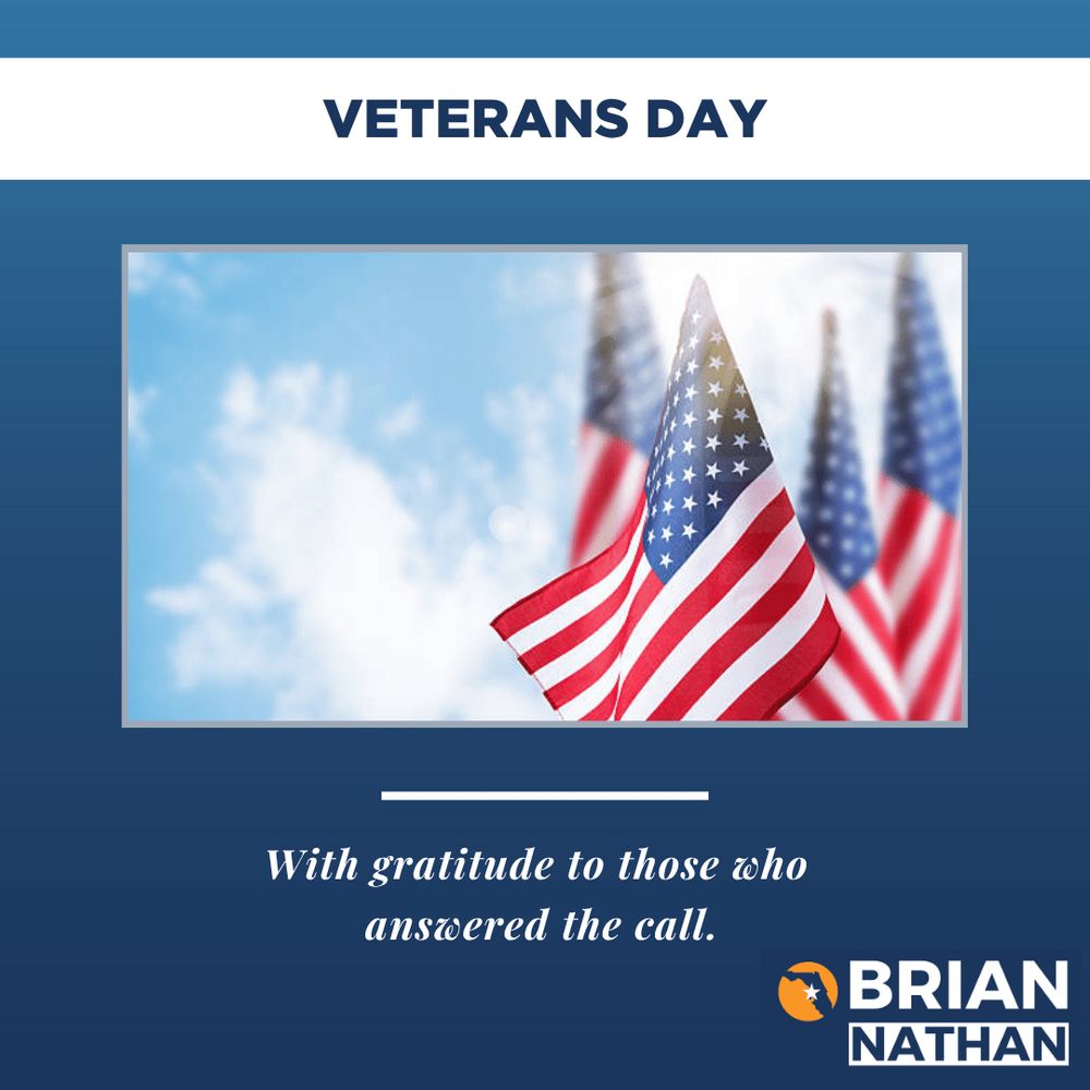I’m deeply grateful for the generations of service members who stood watch and defended our freedoms. As a Navy veteran, I know that these men and women continue to strengthen our communities long after their service ends. To all who served and to all who continue to serve, thank you.

#VeteransDay