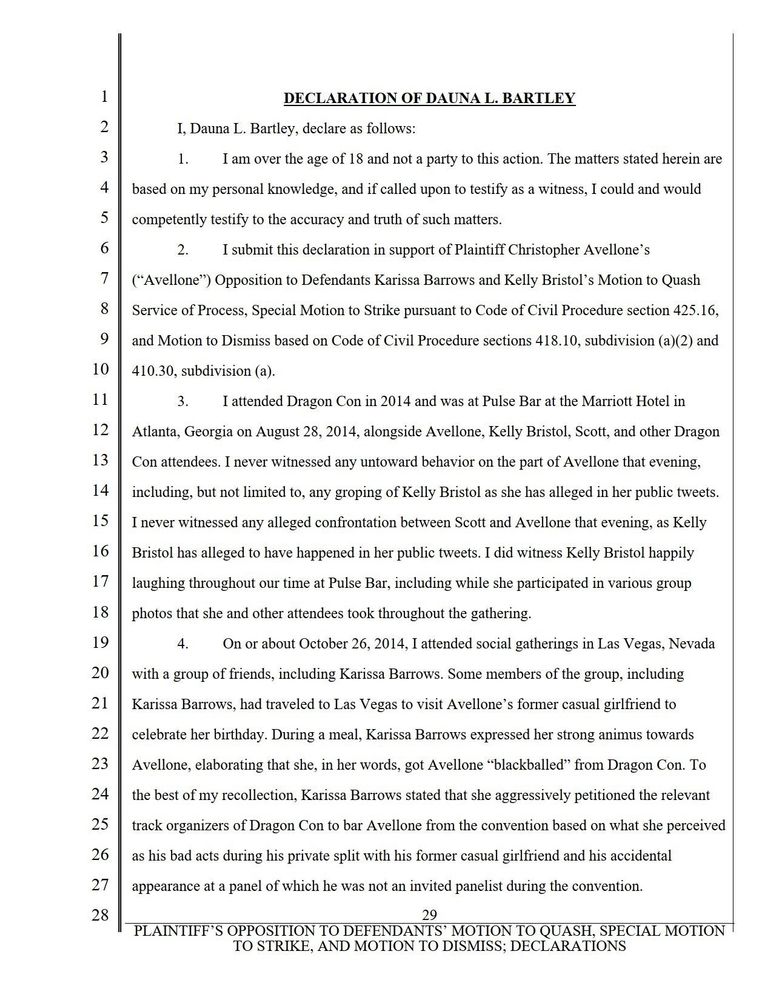 Dauna Bartley's witness statement in favor of Chris Avellone.