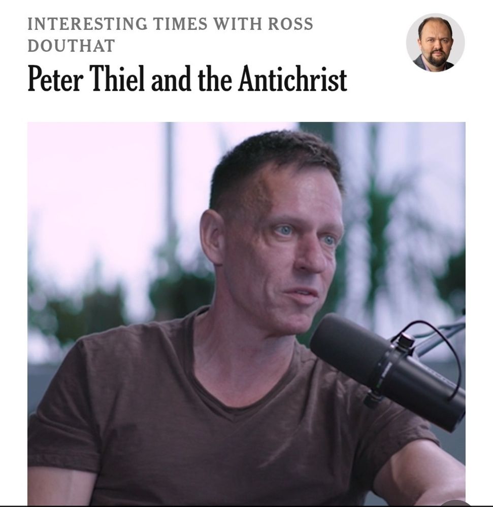 Column titled Peter Thiel and the Antichrist