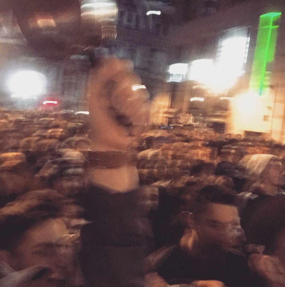 Me, wielding a small sauce pan, in the midst of the riotous crowd. City Hall, Philly.