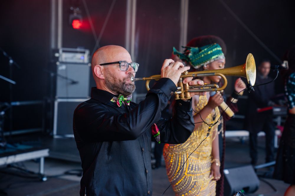 Trumpet player soloing