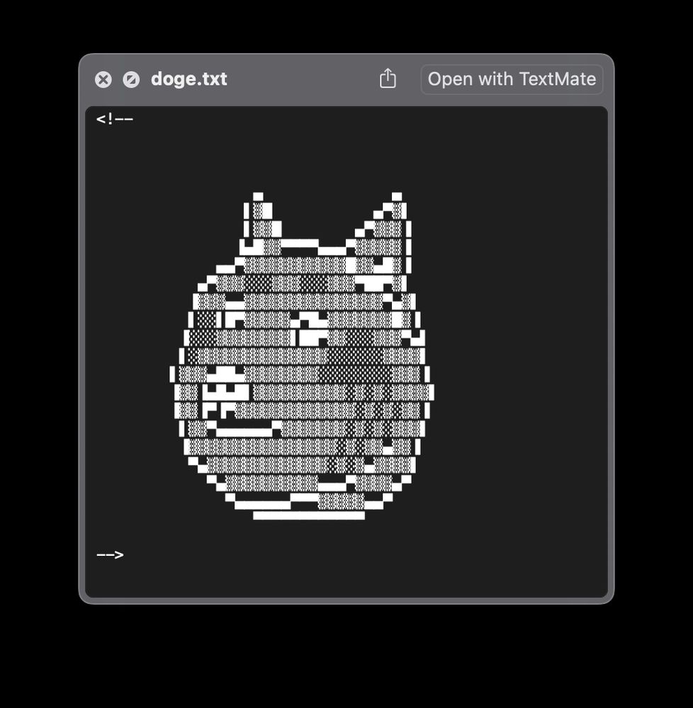 The ASCII art meme isolated into its own text file