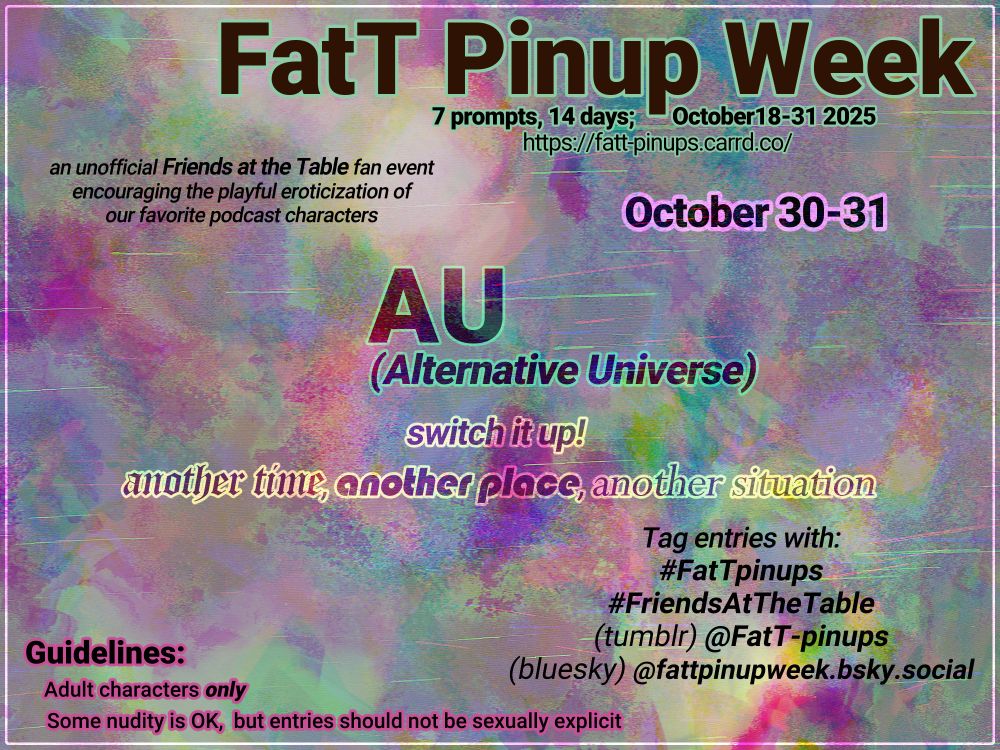 FatT Pinup Week prompt 7 (10/30-10/31):

Alternative Universe
Switch It Up! another time, another place, another situation 
