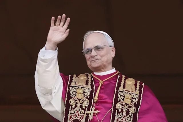 A photo of Pope Leo XIV waving