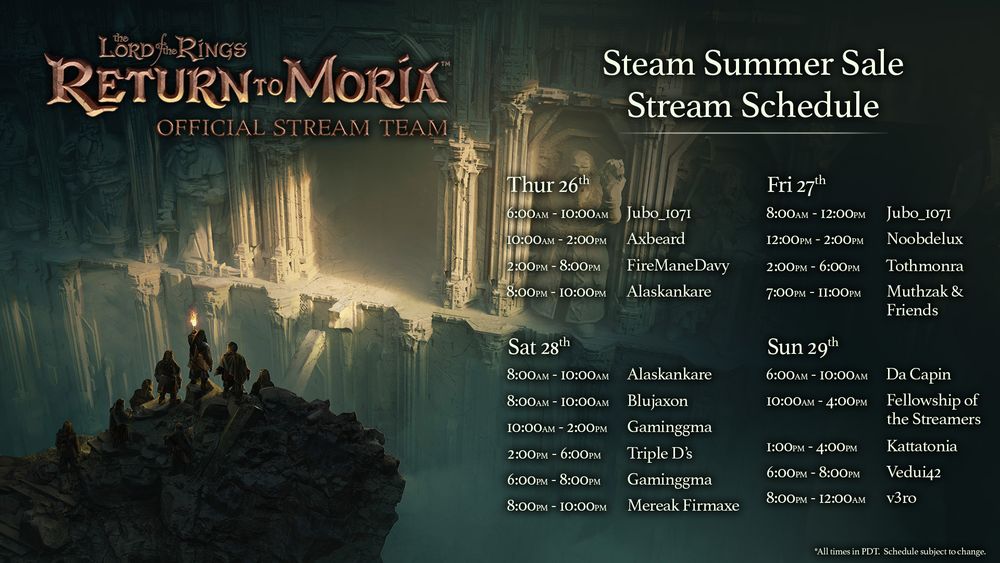Concept art for RtM with a streaming schedule overlayed.