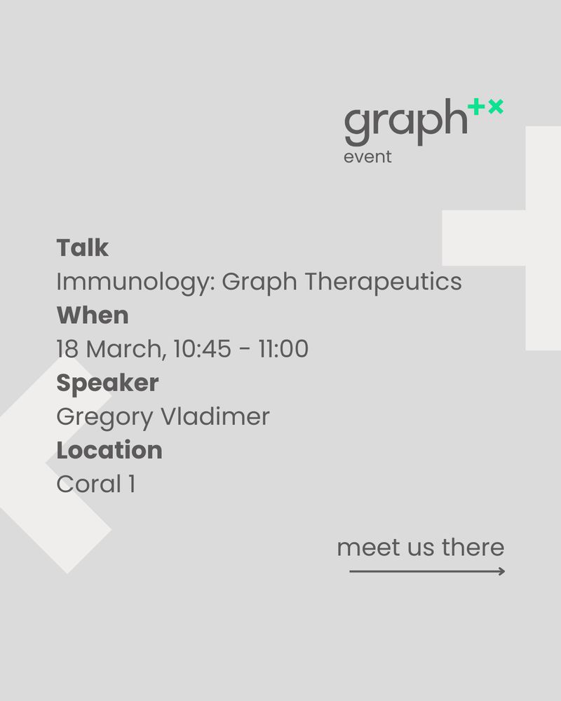 Speaker Gregory Vladimer will present a talk on "Immunology: Graph Therapeutics" on 18 March from 10:45 to 11:00 at the location Coral 1.