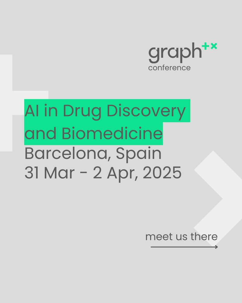 A poster for Graph at the AI in Drug Discovery and Biomedicine conference in Barcelona, Spain from 31 March to 2 April, 2025.
