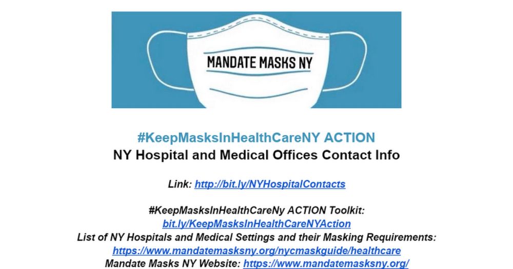 NY Hospitals Contact List - Keep Masks In HealthCare in NY