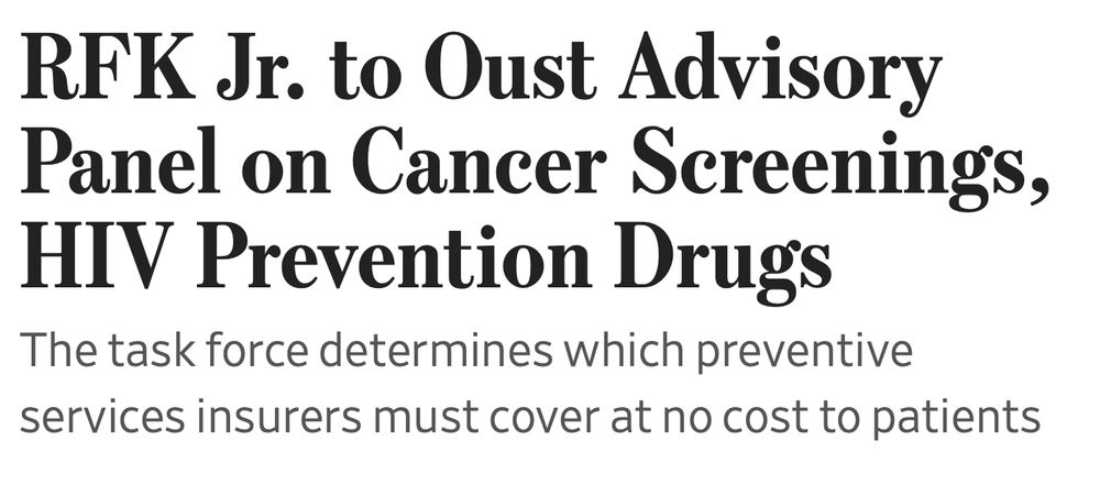 RFK Jr. to Oust Advisory Panel on Cancer Screenings, HIV Prevention Drugs
The task force determines which preventive services insurers must cover at no cost to patients