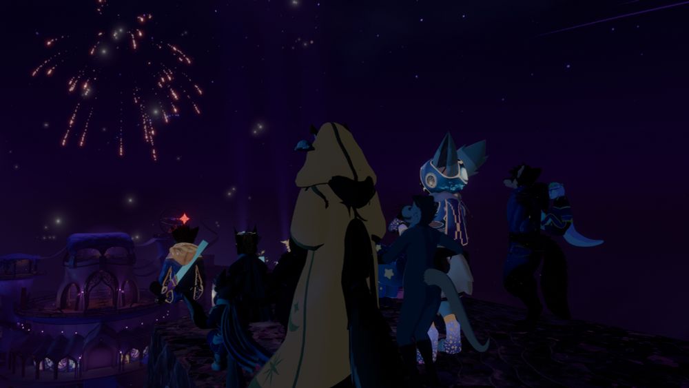 Back view of the crowd I was in when I first saw the fireworks show.