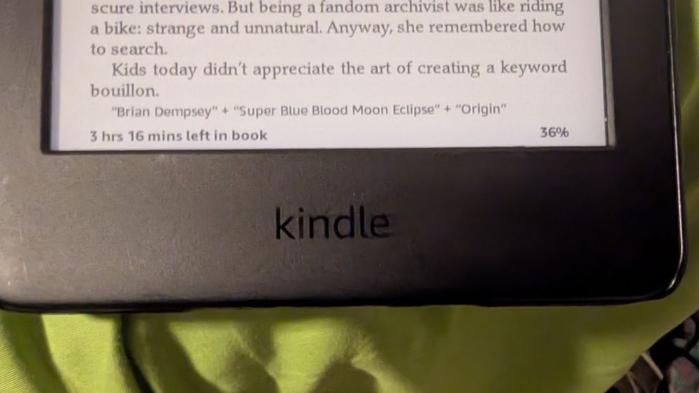A picture taken of a passage from an ebook on an ereader. 
