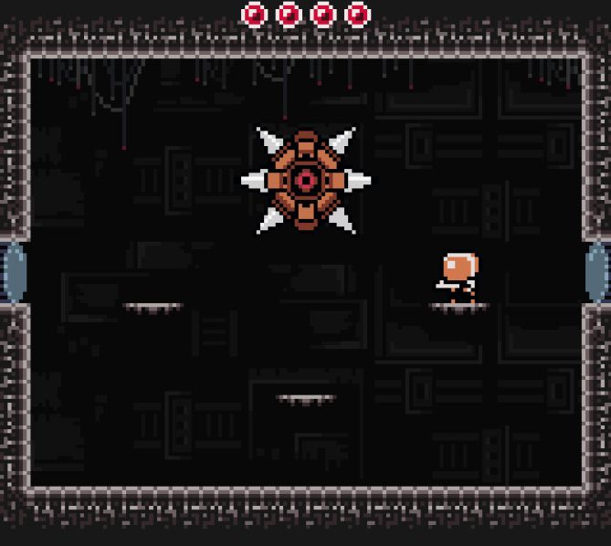 A menacing enemy stands in the middle of the room. Prepare to fight!